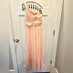 Reverie One Shoulder Blush Pink Chiffon Formal Gown Size 0 Bridesmaid Dress
